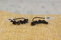 Сережки кафи Xuping Jewelry метелик із квіточками 2 см з покриттям блек ган чорні - мініатюра 3