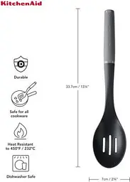 Ложка для сервіровки з прорізами KitchenAid Coreline, 33,8 см, сірий (KAS004OHCGG) - мініатюра 2