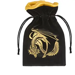 Мішечок для кубиків Q-Workshop Dragon Black & golden Velour Dice Bag (BDRA201)