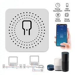Wi-Fi реле для розумного будинку, бездротовий вимикач світла, міні реле вимикач - мініатюра 2
