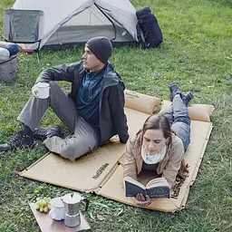 Килимок самонадувний Naturehike (NH15Q002-D) 2,5м - одномісний - з подушкою - бежевий - мініатюра 6
