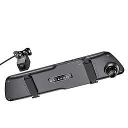 Відеореєстратор - дзеркало заднього виду HOCO DV4 4.5-inch rearview mirror driving recorder (dual-channel) 1080p - мініатюра 3