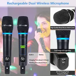 Бездротова мікрофонна система S9 UHF караоке мікрофон бездротовий з Bluetooth - мініатюра 4