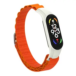 Ремінець для Xiaomi Mi Band 7/6/5/4, помаранчевий, AlpinaStyle Band, тканинний поліестеровий ремінець для фітнес браслета, дихаючий, для активного відпочинку та спорту, ArmorStandart (ARM64989) - мініатюра 2