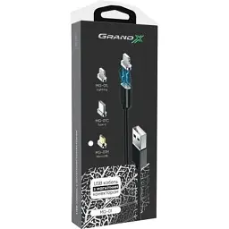Дата кабель USB 2.0 AM to Micro 5P 1.0m Magnet Grand-X (MG-01M) - мініатюра 6