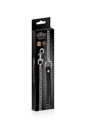 Повідець із натуральної шкіри Fetish Tentation Premium Metal leash with cowhide leather wrist 115 см - мініатюра 2