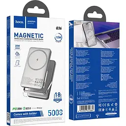 Зовнішній акумулятор Hoco Q36 Sunlight MagSafe 5000mAh 20W Gray (644884) [161350] - мініатюра 6