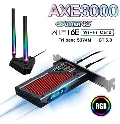 Бездротовий адаптер Fenvi FV-AXE3000RGB Gaming (Intel AX210) - мініатюра 7