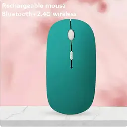 Мишка безшумна комп'ютерна, бездротова Macarone Bluetooth, USB, що перезаряджається Зелена - мініатюра 3