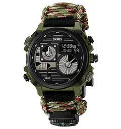 Годинник чоловічий наручний спортивний Skmei 2202 Paracord (Камуфляжний нейлоновий ремінець)