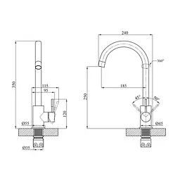 Змішувач для кухні Agua Acero-INOX035 (CV023285) - мініатюра 10