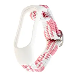 Ремінець Braided Buckle Enhanced Mi Band 3/4/5/6/7 White Pink