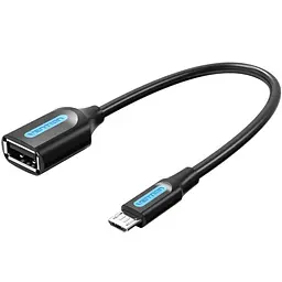 Переходник USB 2.0 Micro BM --> USB AF (OTG) 0.15 м, PVC Vention черный