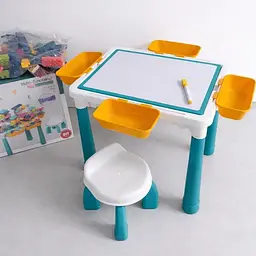 Конструктор A-Toys зі столиком та стільчиком 77 великих деталей 10351A-Q03B - мініатюра 4