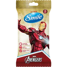 Вологі серветки Smile Antibacterial Marvel, 15 шт. - мініатюра 2