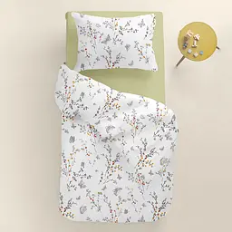 Дитяча постільна білизна Cosas MIDSUMMER CS2 110х140см (ButterfliesGreyFlowers_78Olive_140) - мініатюра 2