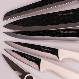 Набір кухонних ножів з підставкою 6 предметів, білий TS Kitchen HP1851057 - мініатюра 16