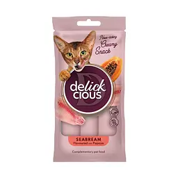 Ласощі для котів Delickcious Кремові дорада з додаванням папаї 1+1 (4820269148000)