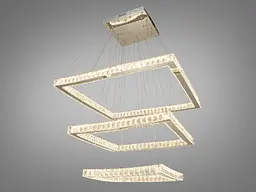 Світильник підвісний LED Diasha 8787-3A/810+650+490 165W, хром, сучасний стиль, регульована висота, пульт ДУ - мініатюра 3