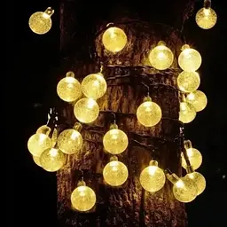 Вулична гірлянда із сонячною панеллю 5 метрів20 LED кульок вологозахищені лампи "Кристалеві бульбашки" з датчиком освітленості UKC SFK-17 - мініатюра 8