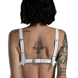 Ліф з натуральної шкіри Feral Feelings - Bikini Top White - мініатюра 3