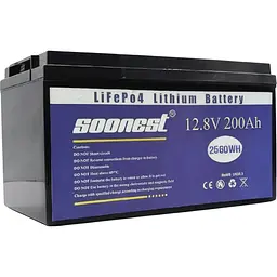 Акумулятор SOONEST LiFePO4 12V (12.8V/200Ah/2560Wh) (SOONEST-12200) [164649]