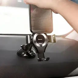 Тримач в машину Baseus Osculum Type Gravity Car Mount (silver) (21743 silver) - мініатюра 7