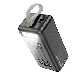 Зовнішній акумулятор Hoco DB21 large display power bank 80000mAh 6 портів 4USB Type-C Lightning - мініатюра 7