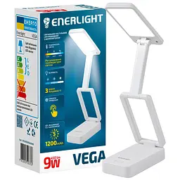 Світильник настільний світлодіодний Enerlight VEGA 9W 3000-6000K з акумулятором білий (VEGA9SMD45MW)