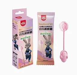 Льодяник Amos Tasty Sounds Audio Lollipop Zootopia Peach Flavour Джуді 12г - мініатюра 3