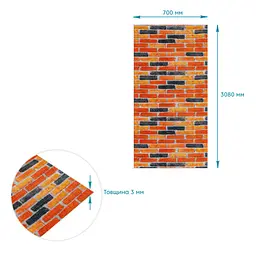 Самоклеюча 3D панель Sticker Wall під бежево-коричневу цеглу катеринослав 3080х700х3мм SW-00002571- - мініатюра 4