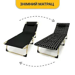 Розкладне ліжко (розкладачка) з оксамитовим матрацом і подушкою LEOBRO (LB-FB-B3-PAT) - мініатюра 6