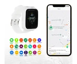 Дитячий смарт-годинник Amigo GO006 GPS 4G WIFI Videocall з відеодзвінком White Білі - мініатюра 4