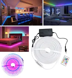Силіконова LED стрічка неон 5 метрів світлодіодна RGB стрічка Neon Flexible Light Strip 5A - мініатюра 2