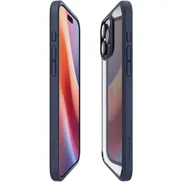 Прозорий чохол Spigen Ultra Hybrid Navy Blue для iPhone 16 Pro (ACS08126) - мініатюра 3