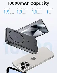 Зовнішній акумулятор із бездротовою зарядкою магнітний Ugreen 10000mAh Magnet 7.5W (25919) - мініатюра 4