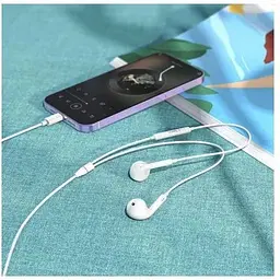 Навушники Hoco Lightning crystal earphones with mic M1 Max білі - мініатюра 5