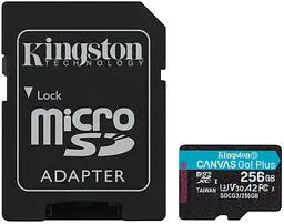 Карта пам'яті Kingston microSDHC/SDXC Canvas Go Plus 170R A2 U3 V30 Card SD Adapter 256Gb
