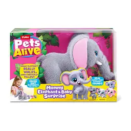 Інтерактивна іграшка Pets & Robo Alive Mama & Baby Surprise S1 Мама слониха з сюрпризом (9570)