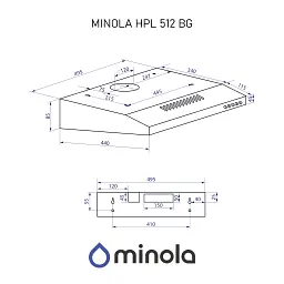Витяжка плоска Minola HPL 512 BG - мініатюра 12
