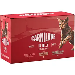 Набір вологий корм для котів Carnilove Jelly Multipack в желе в асортименті 12x85 г