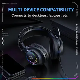 Навушники Onikuma ігрові M-95 Gaming Headset з мікрофоном та RGB підсвіткою для ПК PS4 PS5 Xbox провідні геймерські - мініатюра 5