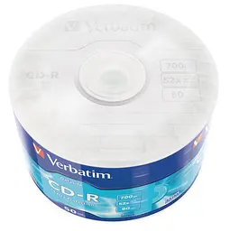 Диск Verbatim CD-R 700Mb 52x Wrap 50 ПК (43787) (5959120) - мініатюра 2