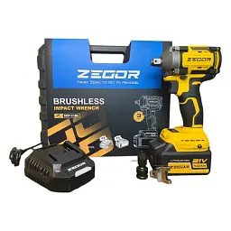 Гайковерт ударний акумуляторний Zegor SDP-21BL 21V Profesional/безщітковий двигун/реверс/з підсвічуванням