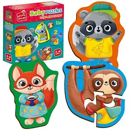 Дитячі розвивальні картонні пазли Vladi Toys Тварини Іграшки з грою (VT1722-27) - мініатюра 3