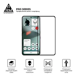 Захисне скло на Nothing Phone (3) з олеофобним покриттям, Pro, повне проклеювання, антистатичний і пиловідштовхуючий шар, 9H, самоклеючеся, 2.5D, на весь екран, антистатичний клей, ArmorStandart (ARM87829) - мініатюра 2