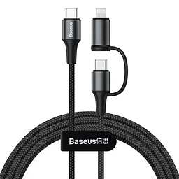 Кабель Baseus Twins Cable Type-C to Type-C\Lightning 60W 3A 1m CATLYW-H01 Black