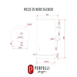 Витяжка пристінна PERFELLI DESIGN RICCO 35 NERO SILENZIO - мініатюра 15