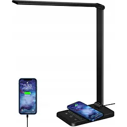 Лампа офісна led бездротова зарядка 10 в qi i роз'єм usb weareok