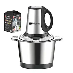 Електричний подрібнювач 1800Вт Hoffmans Electronics HM-8829 • Універсальний чоппер із металевою чашею 3,5 л